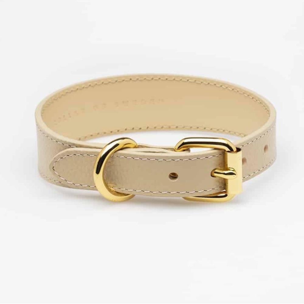 Collar of Sweden | Beige Leather Dog Collar - Large Thin *NWT*